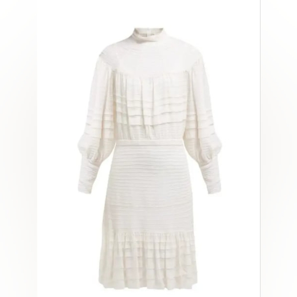 Zimmermann Cream Pleated Mini Dress Size 2